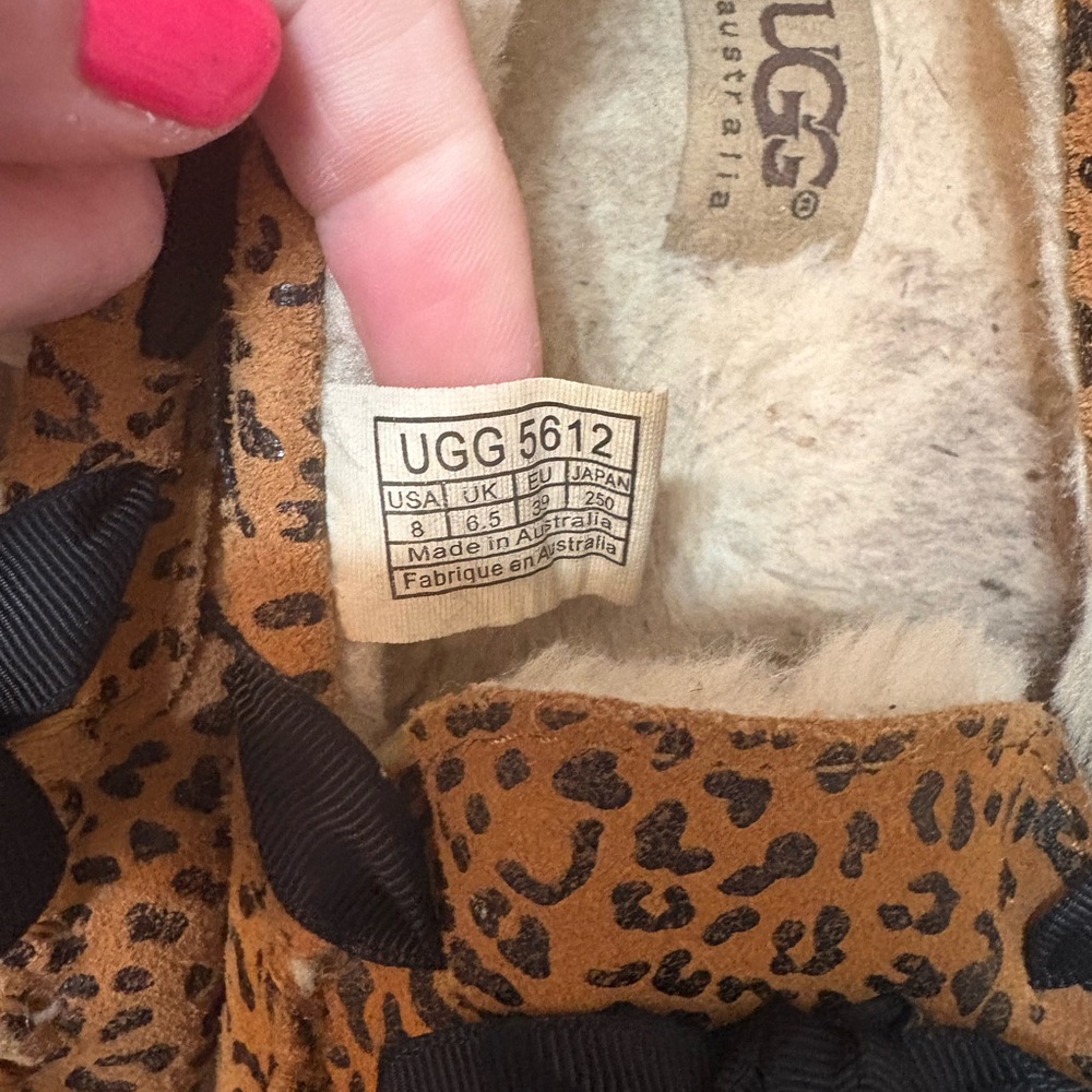 UGG Women's Leopard Print Moccasin Slippers - Tan and Black - Picture 4 of 7